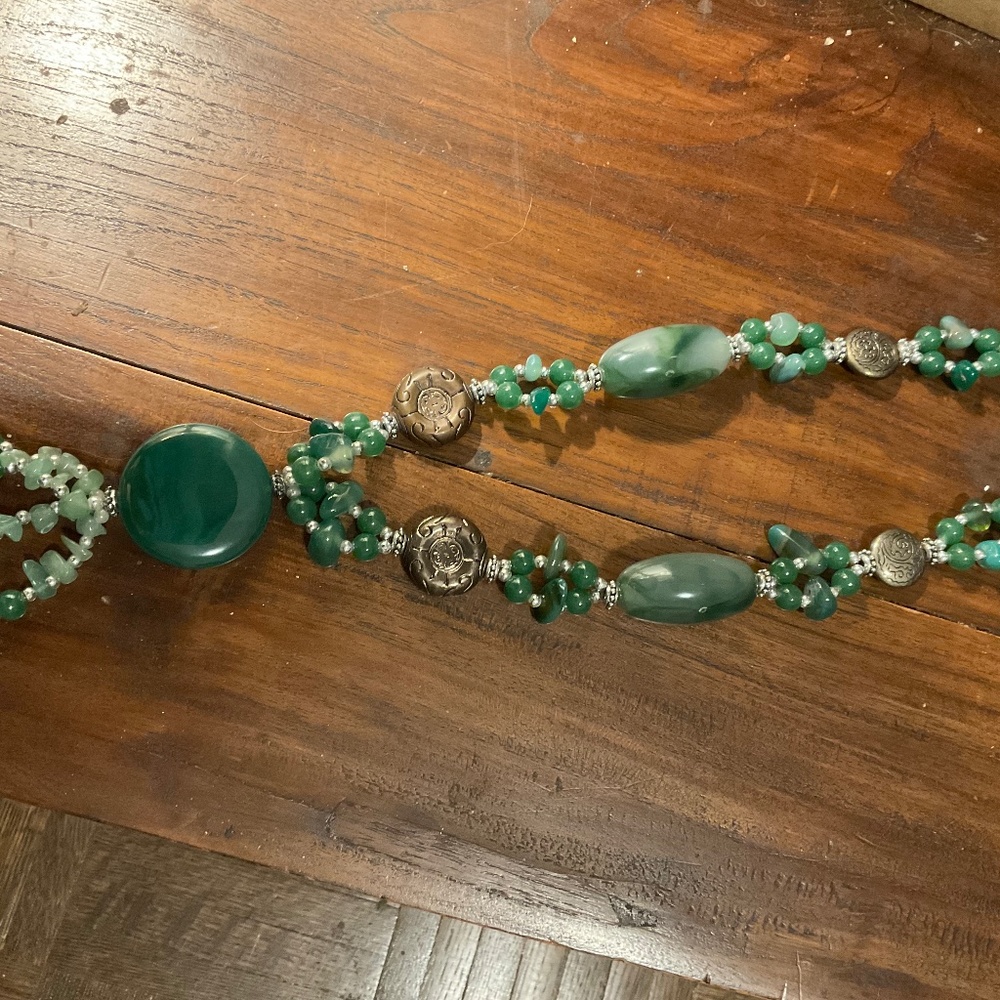 Vintage Green Jade Like Necklace